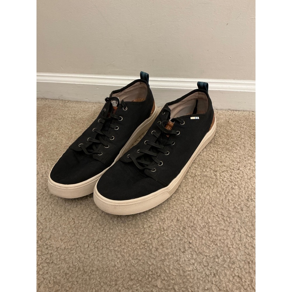 Toms black tennis shoes men's 13